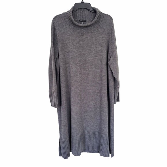 Eileen Fisher Ash Extra Fine Merino Wool Turtleneck Dress Size 2X - Picture 2 of 8